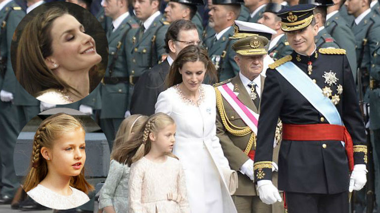 Spanyol koronázás: egyforma frizurája volt az új királynénak, és 8 éves lányának - fotó