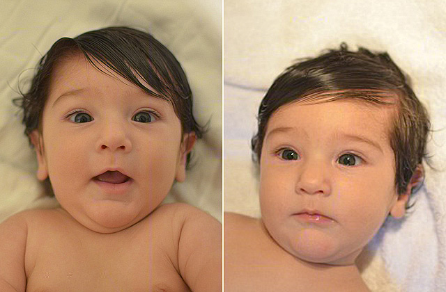 Cuki frizurákat csinálnak 5 hónapos kisfiuknak a szülők - galéria