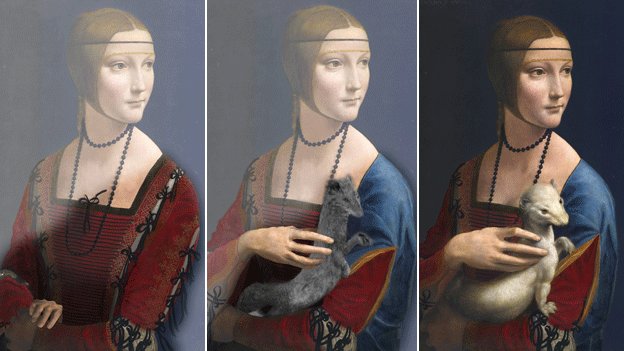 Kultúra-festészet-felfedezés-Nagy-Britannia Leonardo da Vinci három változatban festette meg híres hermelines hölgyét