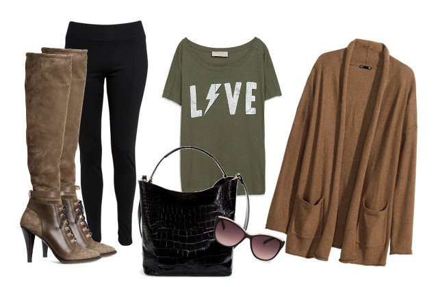 Pulcsi: H&M, póló,táska: Zara, nadrág: F&F, napszemüveg: Mango, cipő: H&M