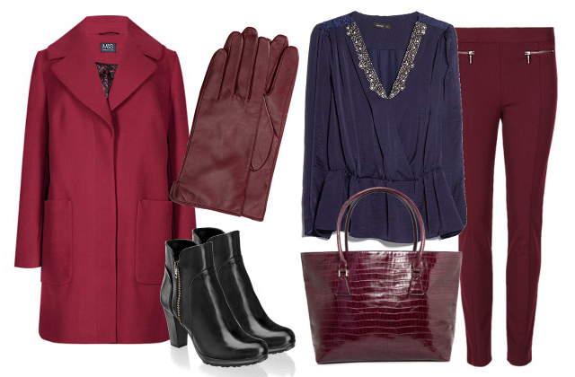 Kabát, nadrág: Marks&Spencer, ing, táska: Mango, kesztyű: H&M, cipő: Humanic