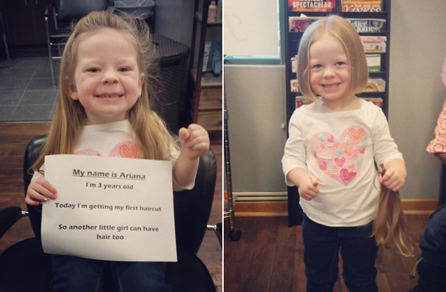 Egy hároméves kislány ajánlotta fel a haját a rákos gyerekeknek