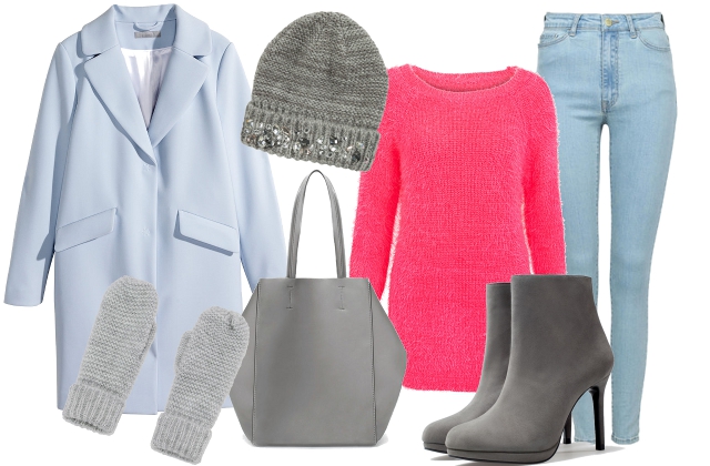 Kabát: H&M, pulóver,sapka: F&F, nadrág: Tally Weijl, táska, kesztyű, cipő: Zara
