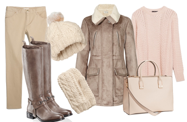 Kabát: Marks & Spencer, pulóver: Zara,nadrág: Mango, táska, sapka,sál: H&M, cipő: Humanic