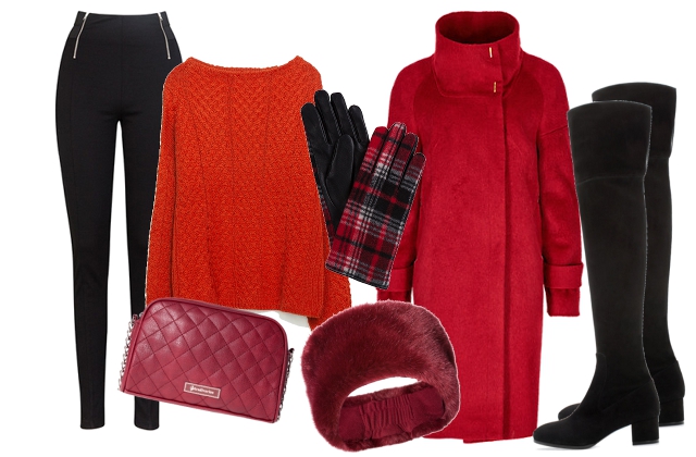 Kabát: Marks&Spencer, pulóver, cipő: Zara, nadrág, kesztyű: F&F, sapka, táska: Stradivarius