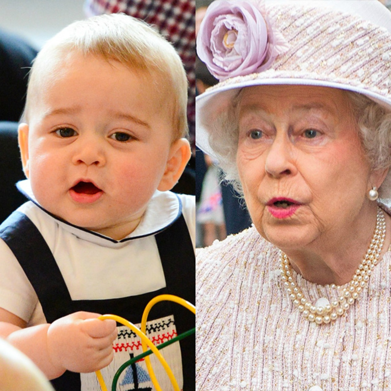Vicces fotók: György herceg nagyon hasonlít dédnagymamájához Erzsébet királynéhoz