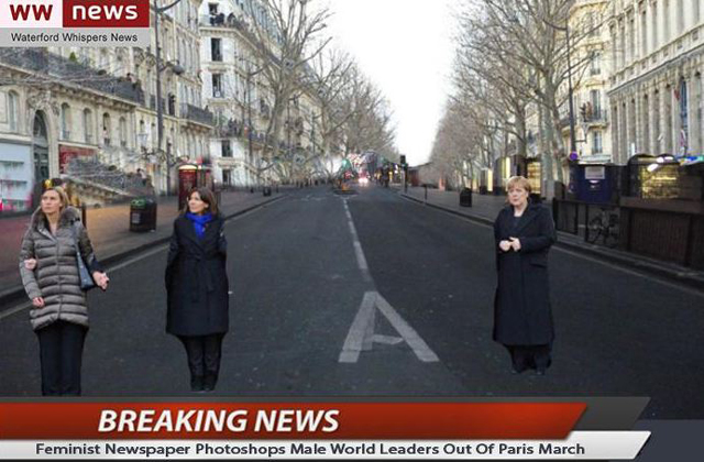 Ilyen lett volna a párizsi felvonulás, ha csak a női állami vezetők mentek volna el rá