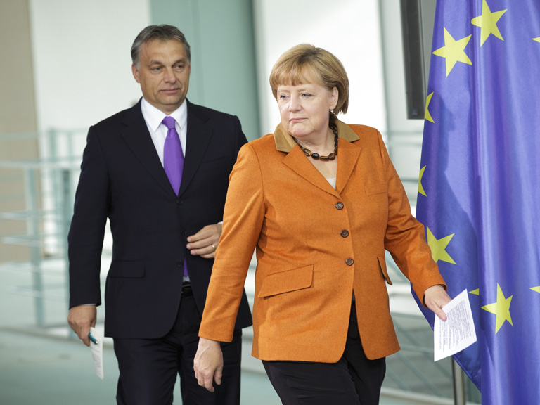 Orbán Viktor miniszterelnök és Angela Merkel német kancellár (Fotó: Getty Images)