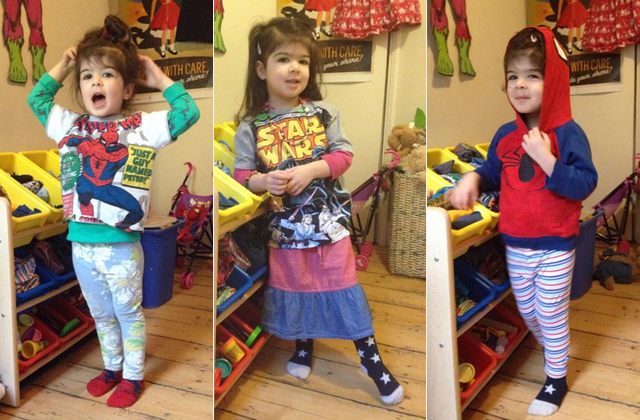 Egy hétig a hároméves kislány állíthatta össze az öltözékeit