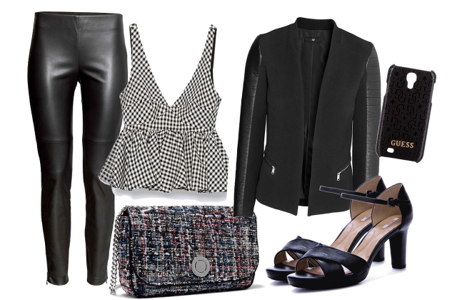 Top,táska: Zara, blézer, nadrág: H&M, mobiltok: Guess, cipő: Geox