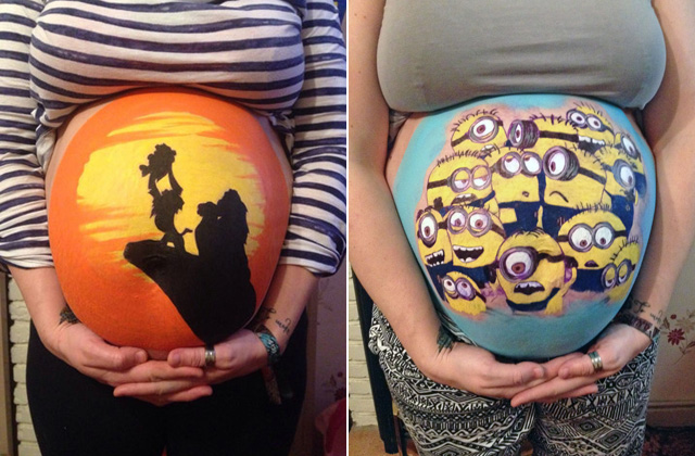 Felesége terhespocakjára festett a férfi - képek