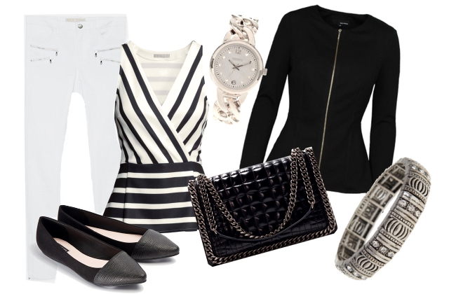 Top: H&M, nadrág, táska: Zara, blézer: Tally Weijl, óra, karkötő: Parfois, cipő: Reserved
