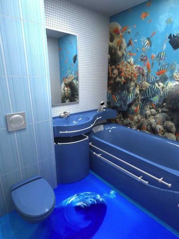 Mintha vízen járnál  - lenyűgöző 3D-s dizájnötletek fürdőszobába