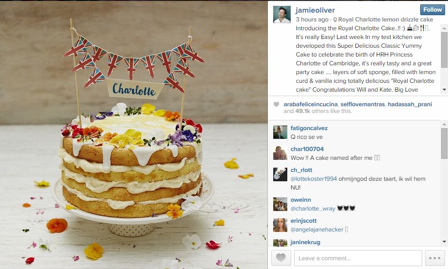 Jamie Oliver tortája a kis hercegnőnek