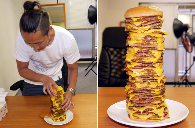 Így néz ki a 35 húspogácsával készült hamburger - fotók