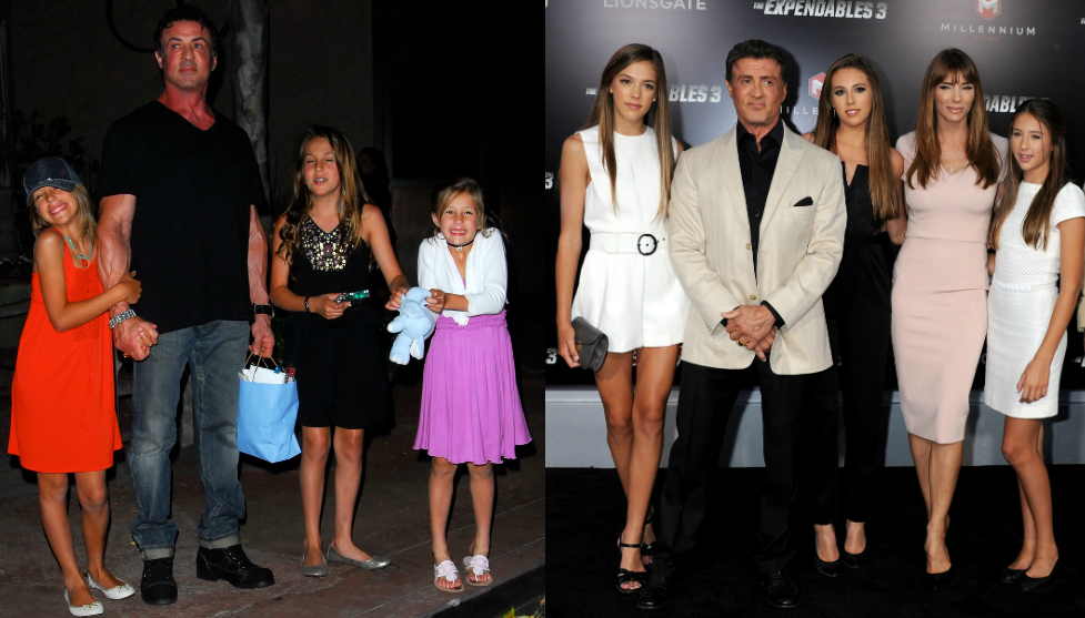 Stallone lányai 2008-ban és most