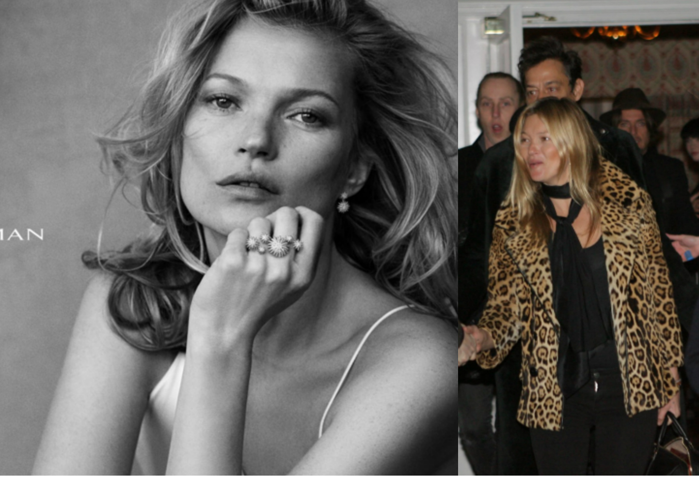 Csoda, hogy az utasok felismerték, látványos a különbség: Kate Moss a reklámban és Kate Moss a valóságban