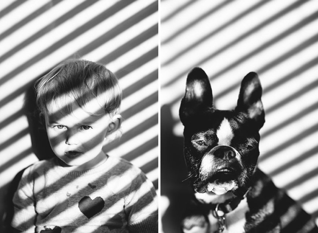 Tündéri fotók: ugyanolyan beálíltásokban fotózta a kislányát és a kutyájukat 
