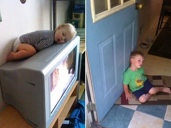 A gyerekek bárhol és bármikor képesek elaludni