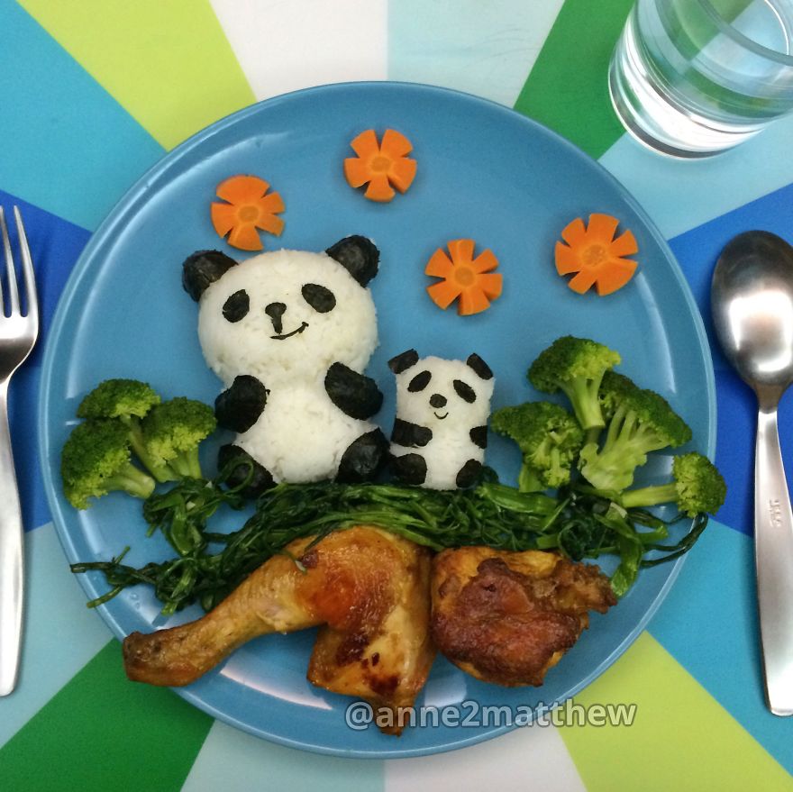Csodás pandás ételeket készít négy gyerekének az anyuka