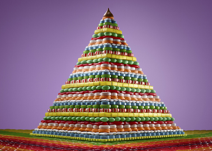 A pszichedelikus piramisokba rendezett édességek még finomabbak lehetnek