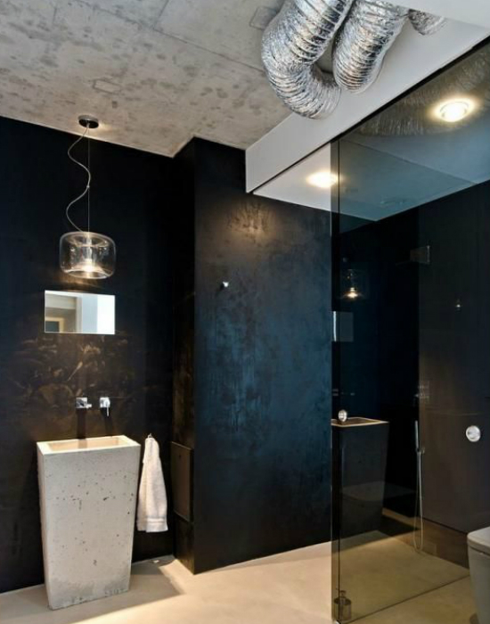 Ilyen egy loft lakás fürdőszobája Fotó: pascalhomedesign.hu