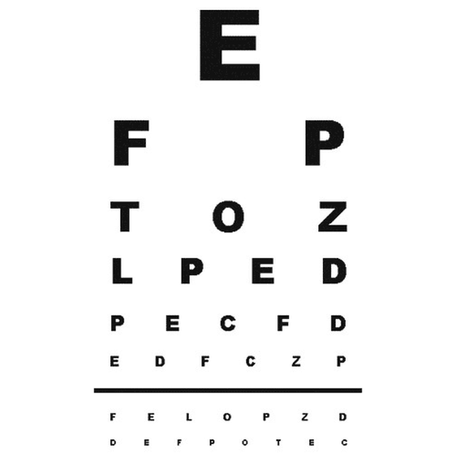 kis betűk a látás tesztelésére