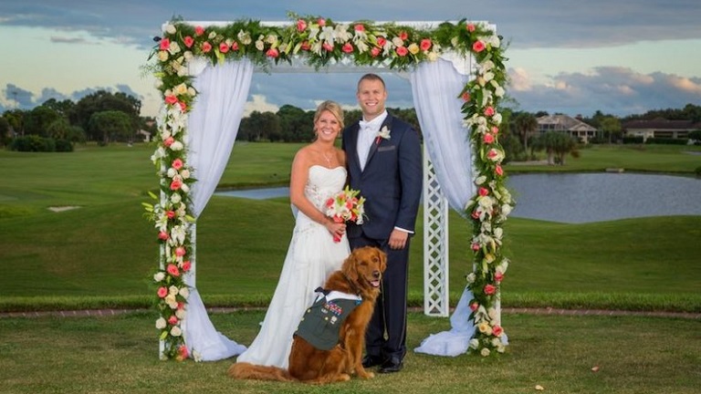 Szolgálati kutyáját választotta esküvői tanúnak a veterán