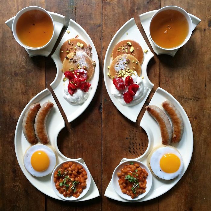 Ilyen szimmetrikus reggeliket csinál a világ legjobb fej csávója - fotók