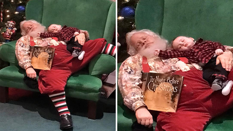 Elaludt a kisfiú a Télapónál - szóval a Télapó is vele aludt