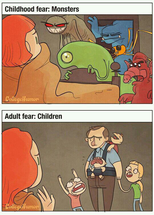 Gyerek félelmek vs. felnőtt félelmek - klassz képeken!
