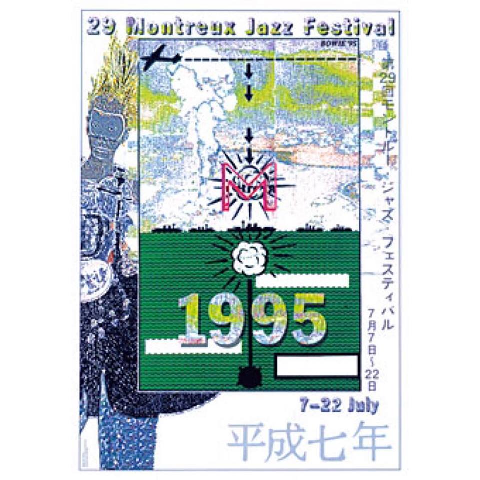 Az 1995-ös Montreux-i jazz fesztivál plakátja, amelyet David Bowie készített