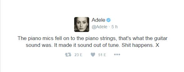 Grammy 2016: Adele hangja elment