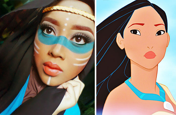 Elképesztő sminkekkel alakul át Disney-hősökké a muszlim nő - képek