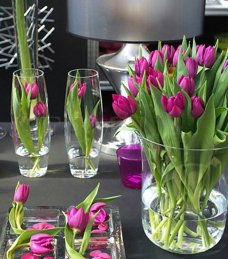 A tulipánokat rakhatod egy nagyobb pohárba is.