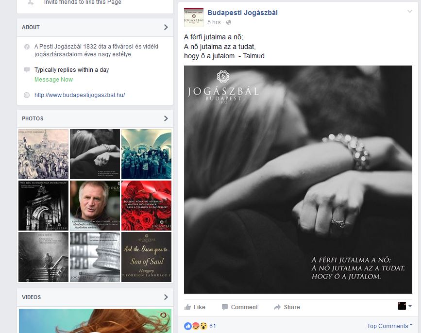 Szexista reklámmal nyomul a Jogászbál a Facebookon