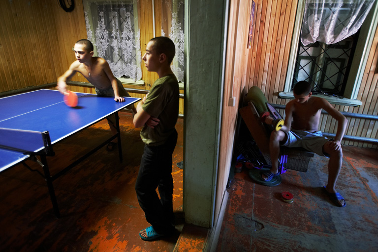 Orosz fiatalok sportolnak egy rehabilitációs központban (Fotó: Oleg Nikishin/Epsilon/Getty Images)