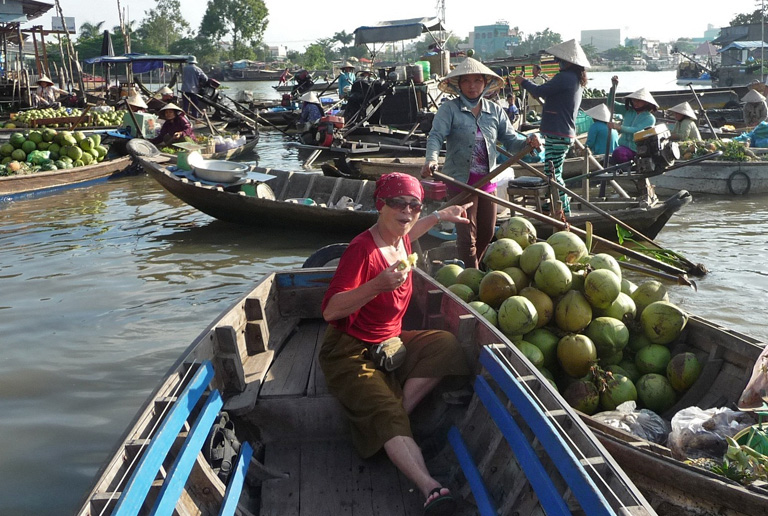 kereskedőhajók a Mekong folyón