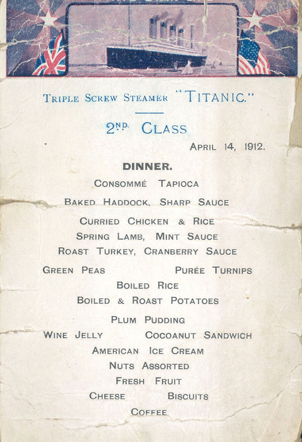 Ezeket a fogásokat szolgálták fel a Titanicon