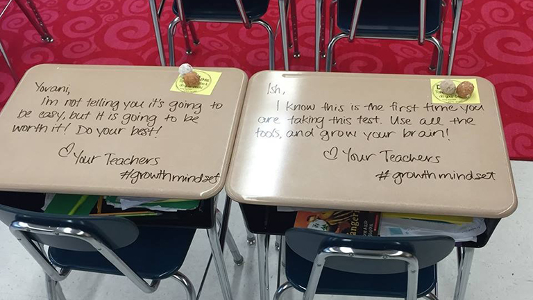 Inspiráló üzenetekkel lepte meg diákjait a tanárnő a vizsga napján