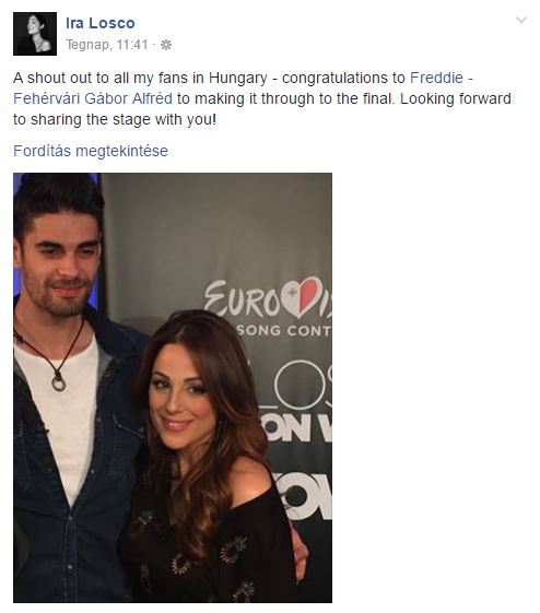 Eurovízió 2016: csodaszép nőt ölelget Freddie