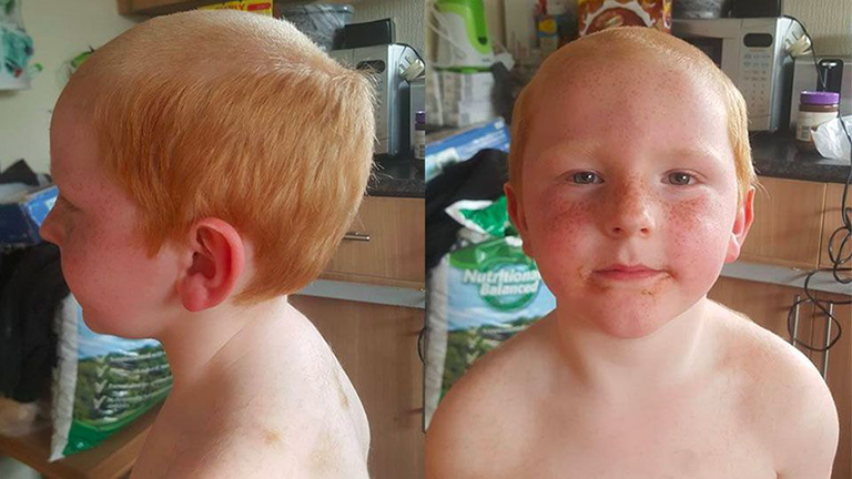 A kopaszodó szomszéd frizuráját akarta a kisfiú - megkapta