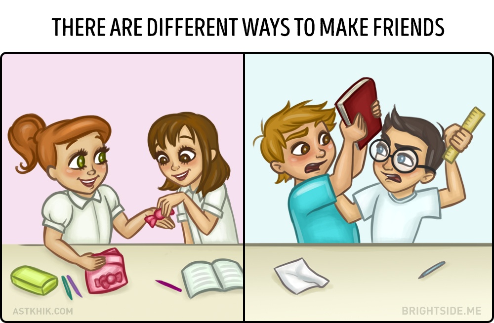 9 cuki rajz, ami tökéletesen megmutatja a különbséget férfi és női barátság között