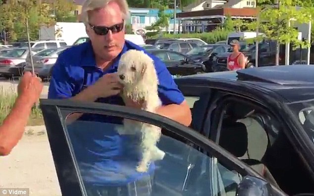 Járókelők szabadították ki a forró autóba zárt kutyát