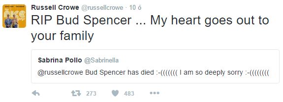 Megható üzenetekkel búcsúztak Bud Spencertől