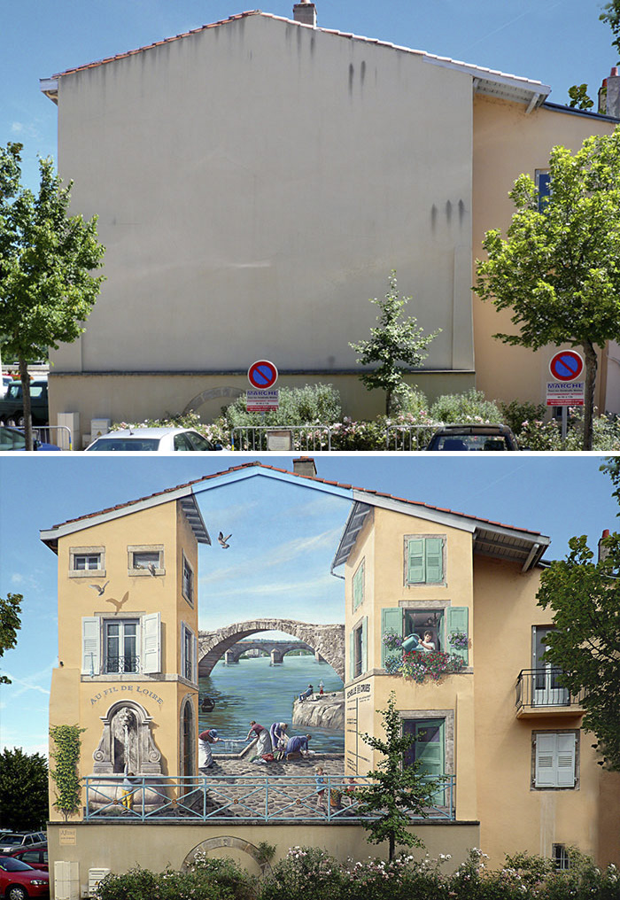 Varázslatos képekkel dobja fel a házfalakat a francia művész