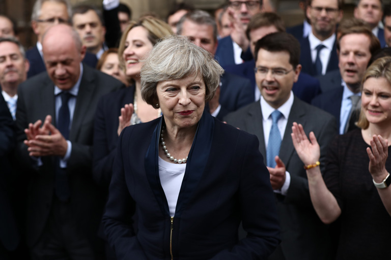 Theresa May beszéde után (Fotó: Getty Images)
