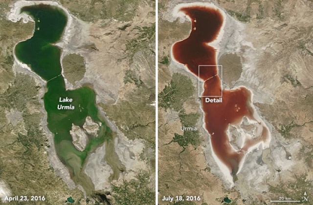 Rejtélyes eset: vörösre változott a tó vize