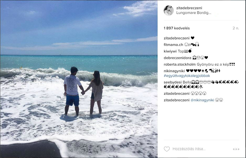 Debreczeni Zita és Gianni szerelmes képei a nyaralásról
