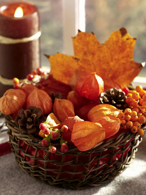 Fogj egy fonott kosarat és rakd tele őszi levelekkel, termésekkel. Akár bejárati ajtó mellé dísznek, akár a teraszra csodás őszi dekoráció.